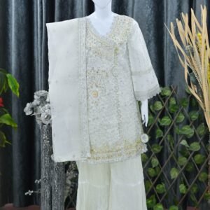 white angrakha style shirt