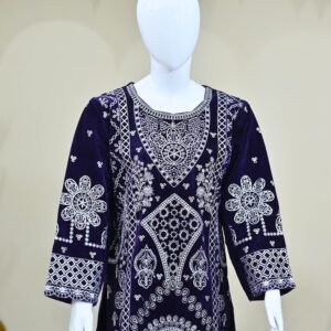 velvet Heavy Embroidered Suit